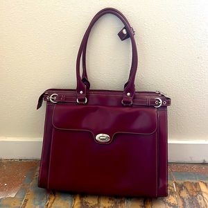 McKlein briefcase in burgundy/deep red